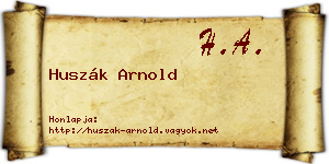 Huszák Arnold névjegykártya