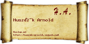 Huszák Arnold névjegykártya